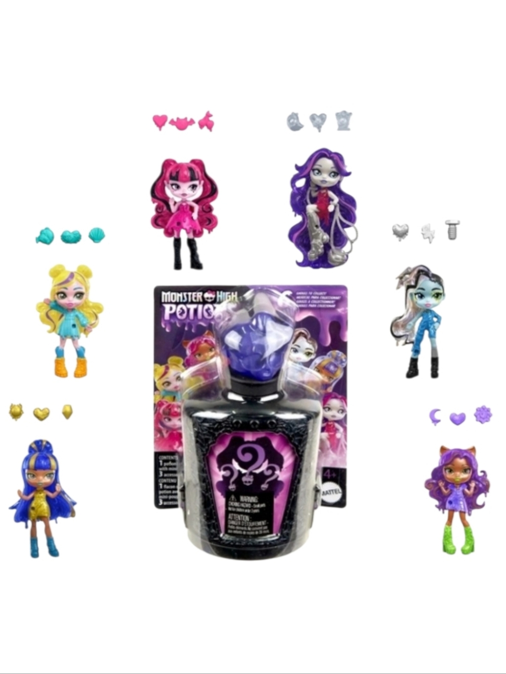 🦁♡Monster High Potions Mini Dolls,Surprise Character Figures with Water Re…